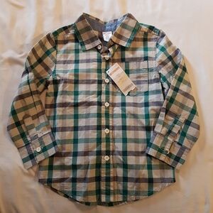Gymboree outlet boys plaid button down size 4 nwt